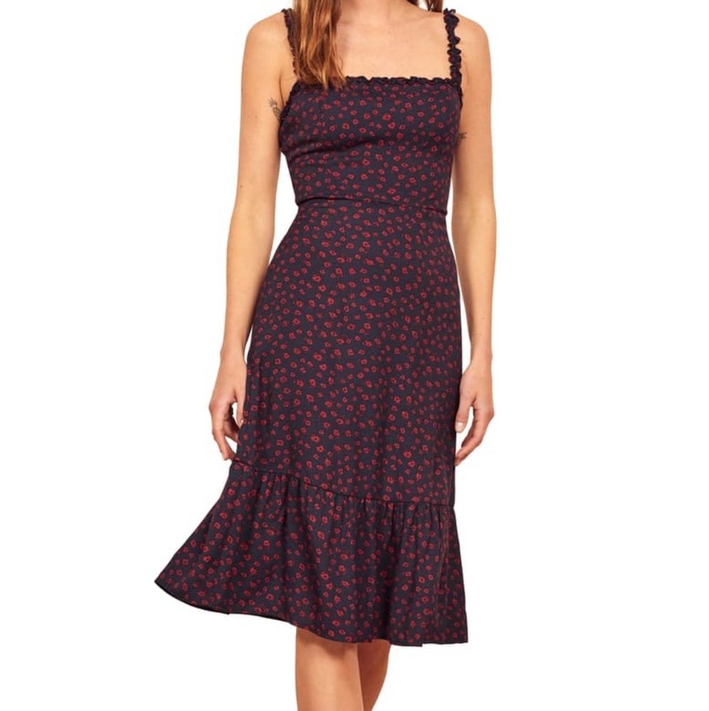 NWOT REFORMATION GRANADA RED FLORAL DRESS